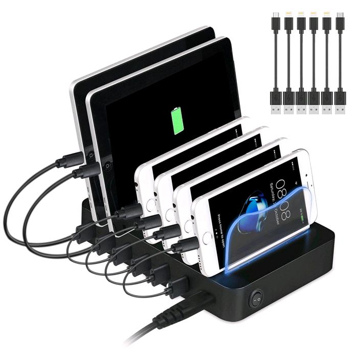 Caricabatterie USB caricabatterie per cellulare 60W 10 porte stazione di ricarica  USB per Tablet per smartphone con più dispositivi - AliExpress